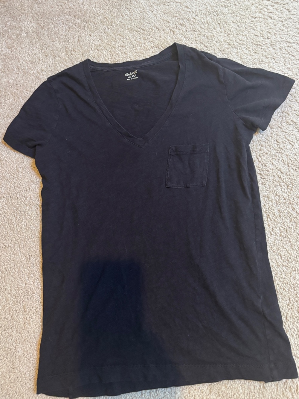 Madewell Women's Black V-Neck Pocket Tee